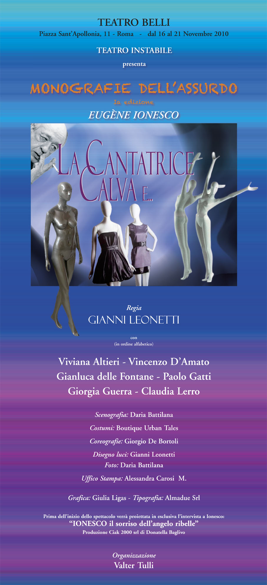 MONOGRAFIE DELL’ASSURDOIª edizione: Eugène Ionesco“LA CANTATRICE CALVA … e”